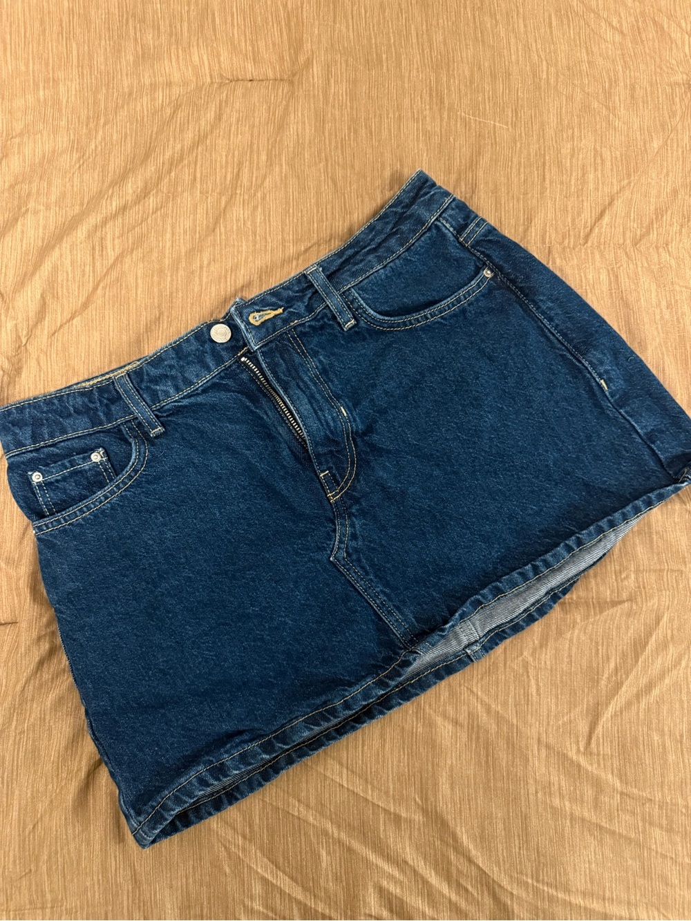 Zara Dark Blue Denim Mini Skirt - Women Shorts